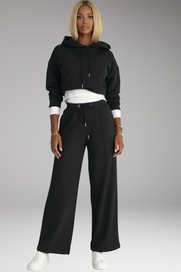 Women's Tracksuit Set Hoodie Wide Leg Pants