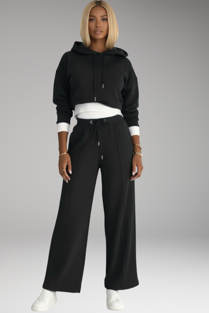 Women's Tracksuit Set Hoodie Wide Leg Pants