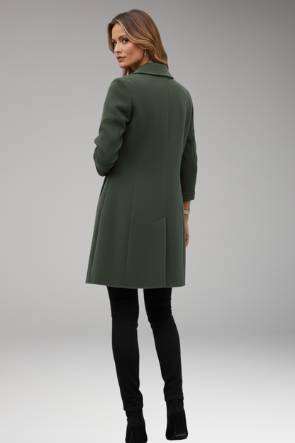 Women's Trench Coat Notched Lapel Button Front