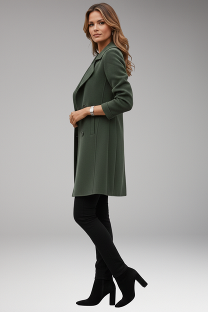 Women's Trench Coat Notched Lapel Button Front