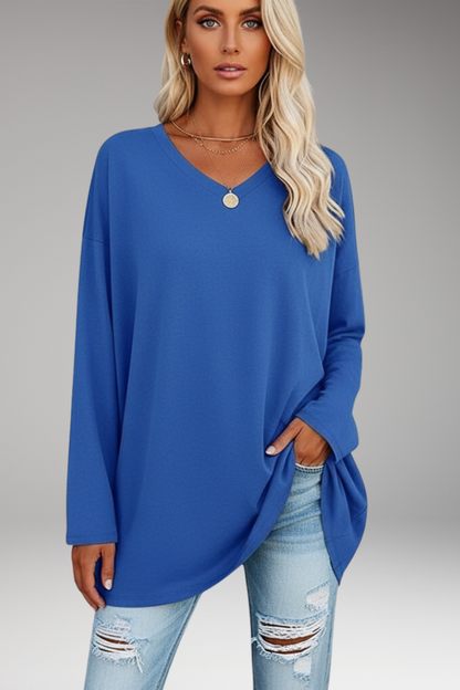 Women's V-Neck Tunic Long Sleeves