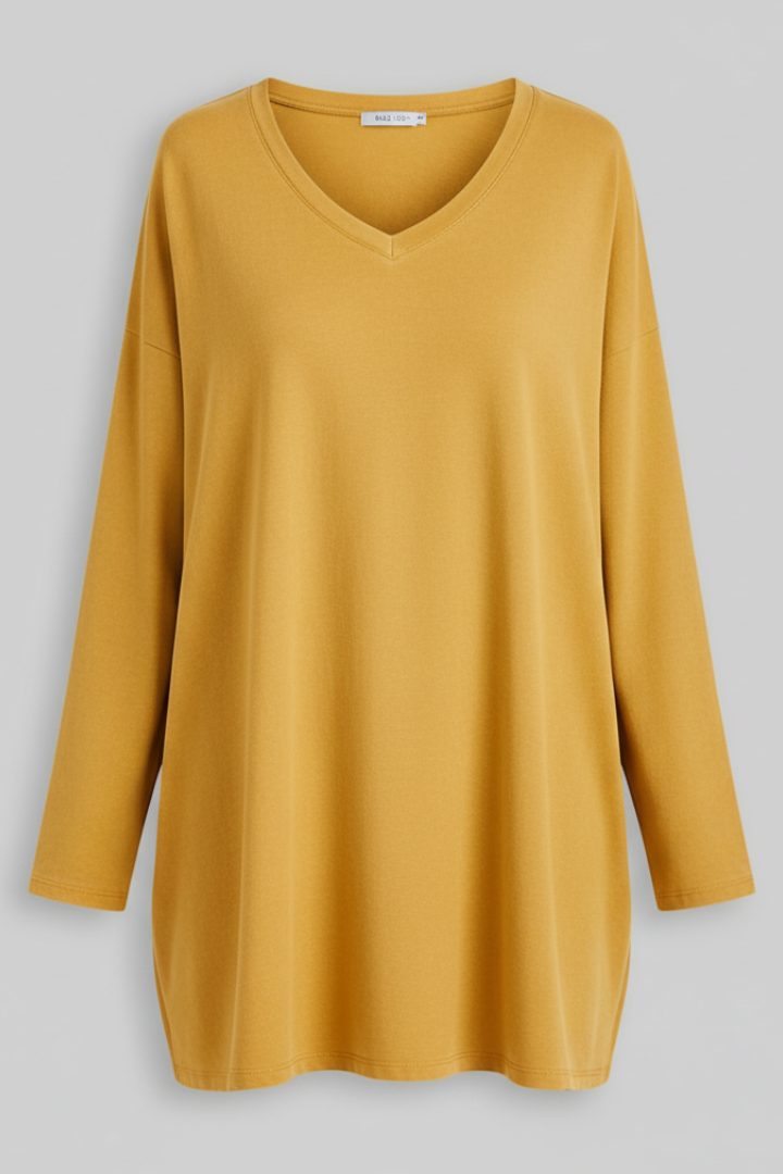 Women's V-Neck Tunic Long Sleeves - VibreMode