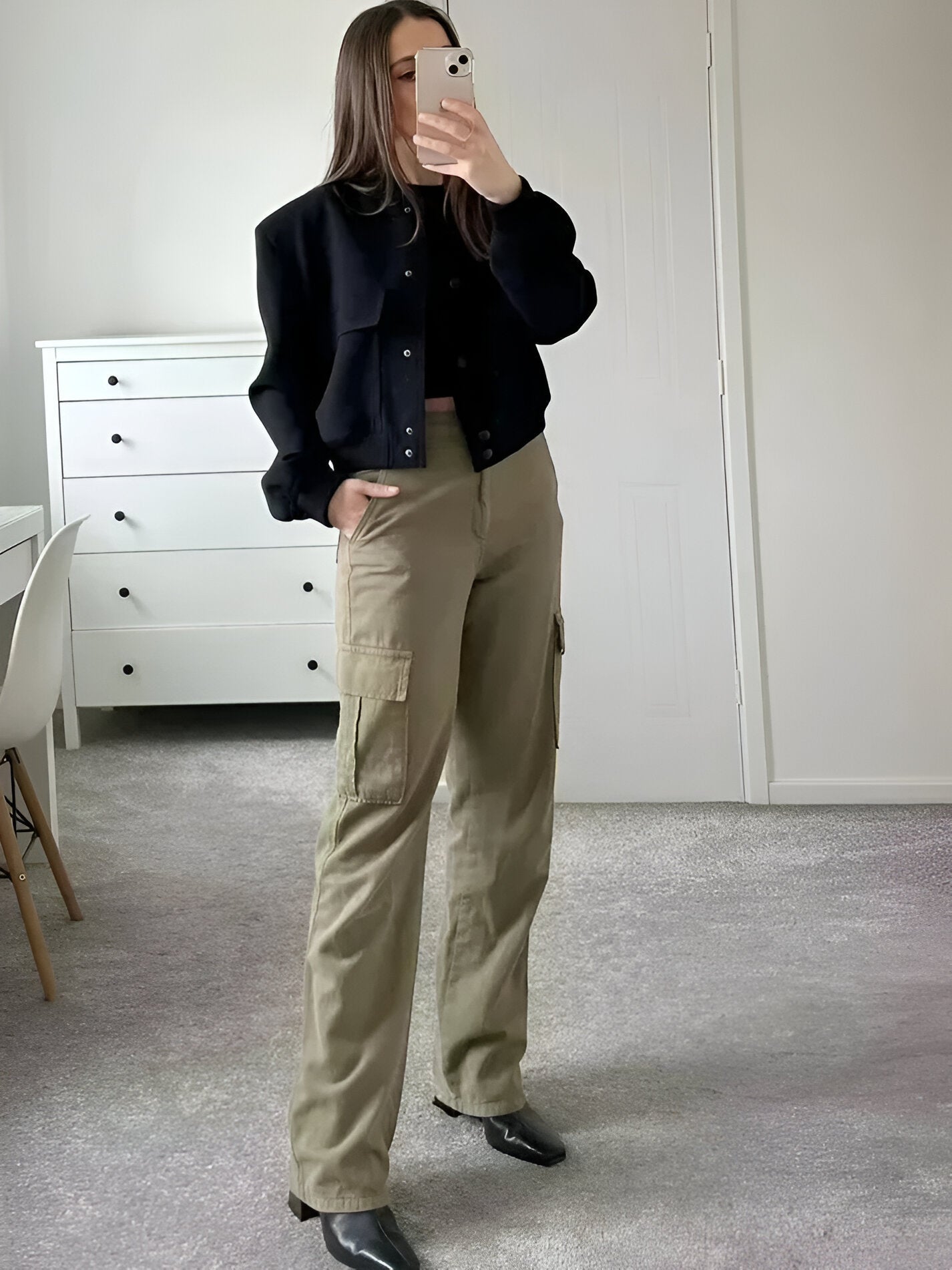 Women's Tweed Overshirt With Pockets