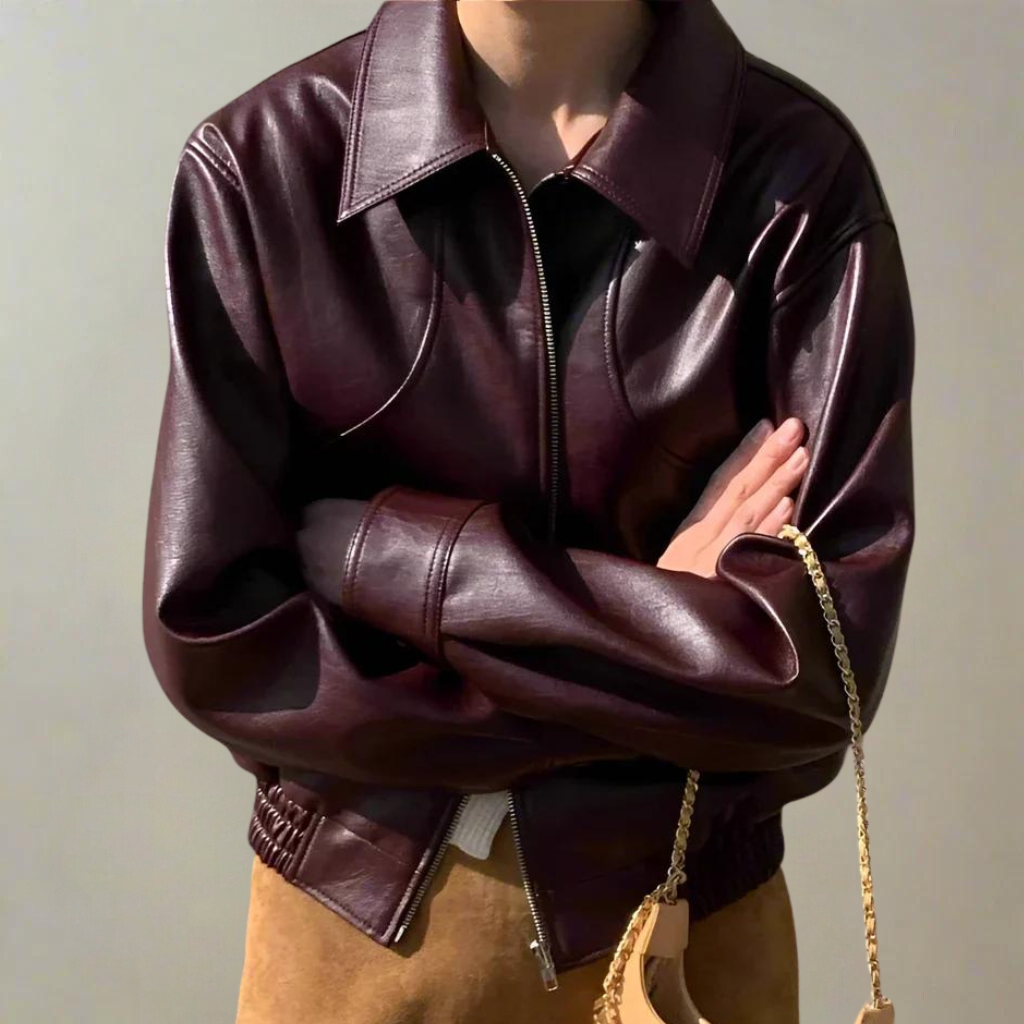 Women's Leather Biker Jacket Classic Design