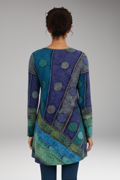 Women's Tunic Round Neck Patchwork
