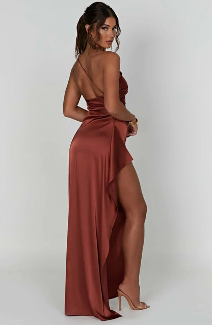 Elegant Long Formal Asymmetric Maxi Dress