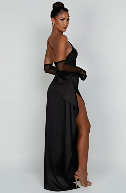 Elegant Long Formal Asymmetric Maxi Dress