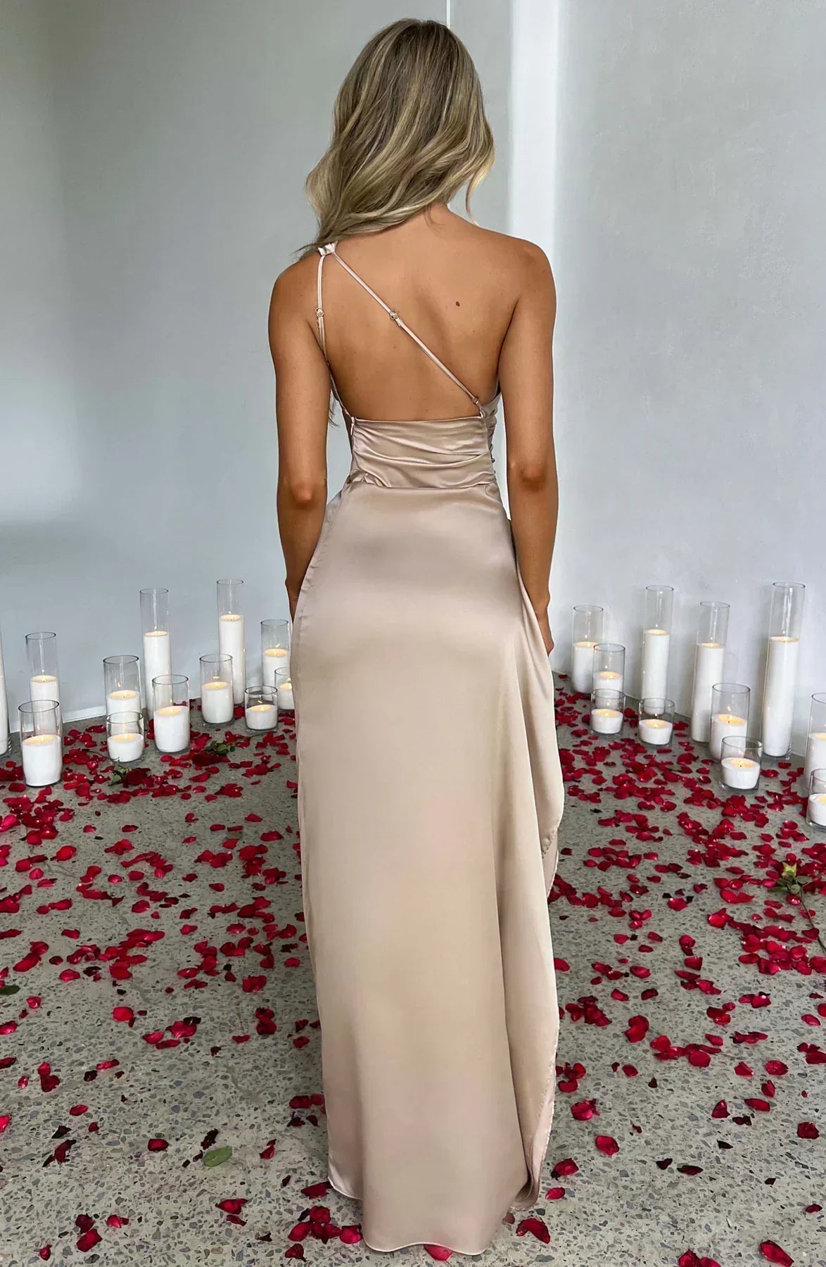 Elegant Long Formal Asymmetric Maxi Dress