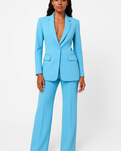 Women's Business Suit Set Elegant Blazer and Trousers