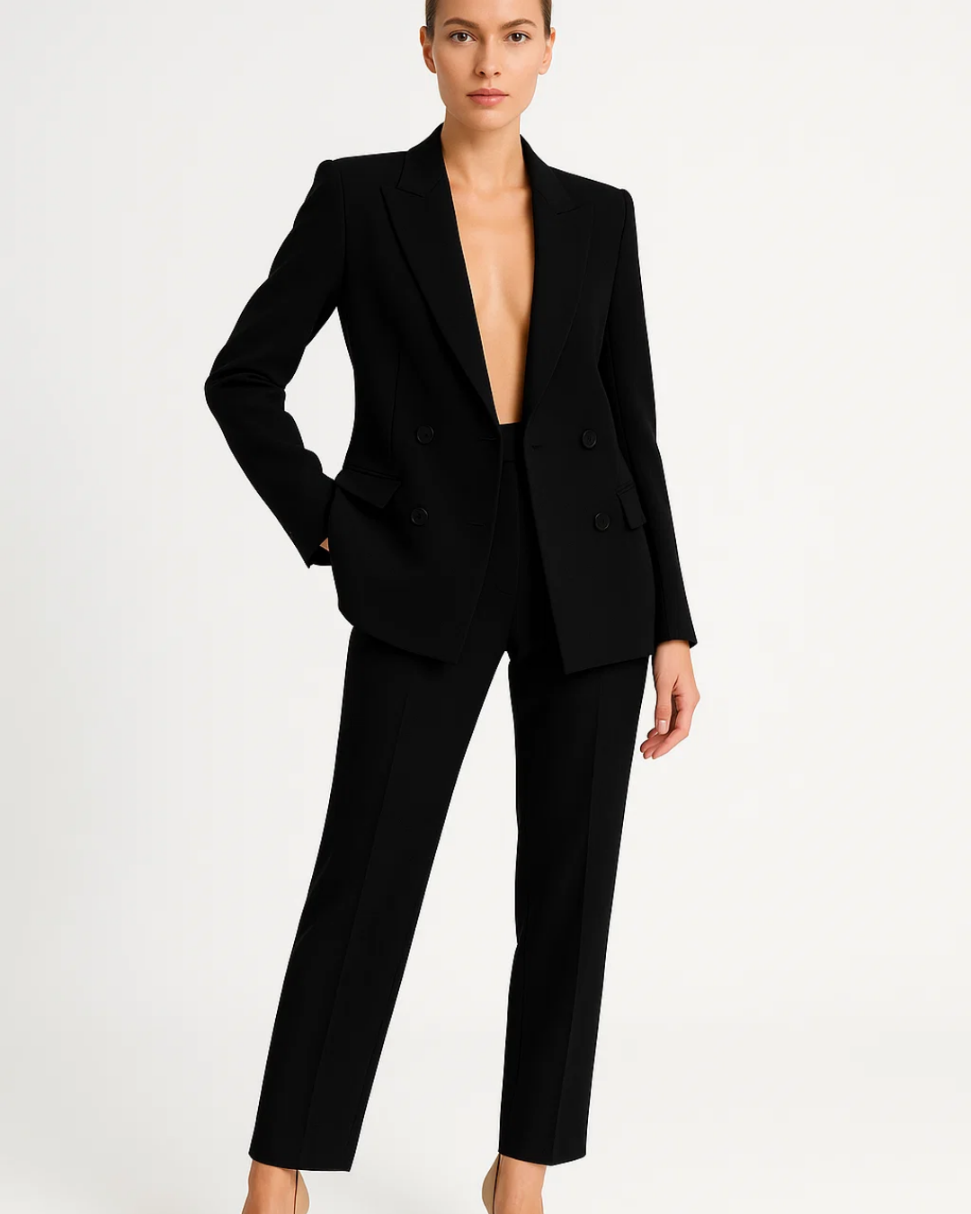 Women's Business Suit Set Elegant Blazer and Trousers - VibreMode