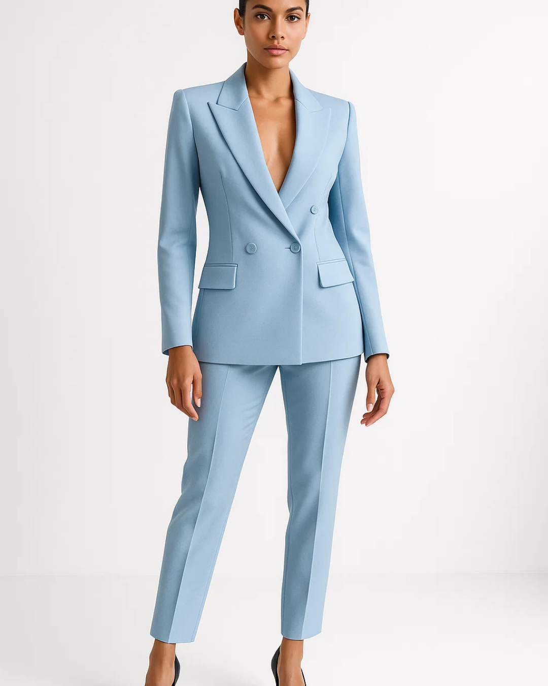 Women's Business Suit Set Elegant Blazer and Trousers