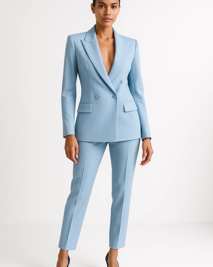 Women's Business Suit Set Elegant Blazer and Trousers