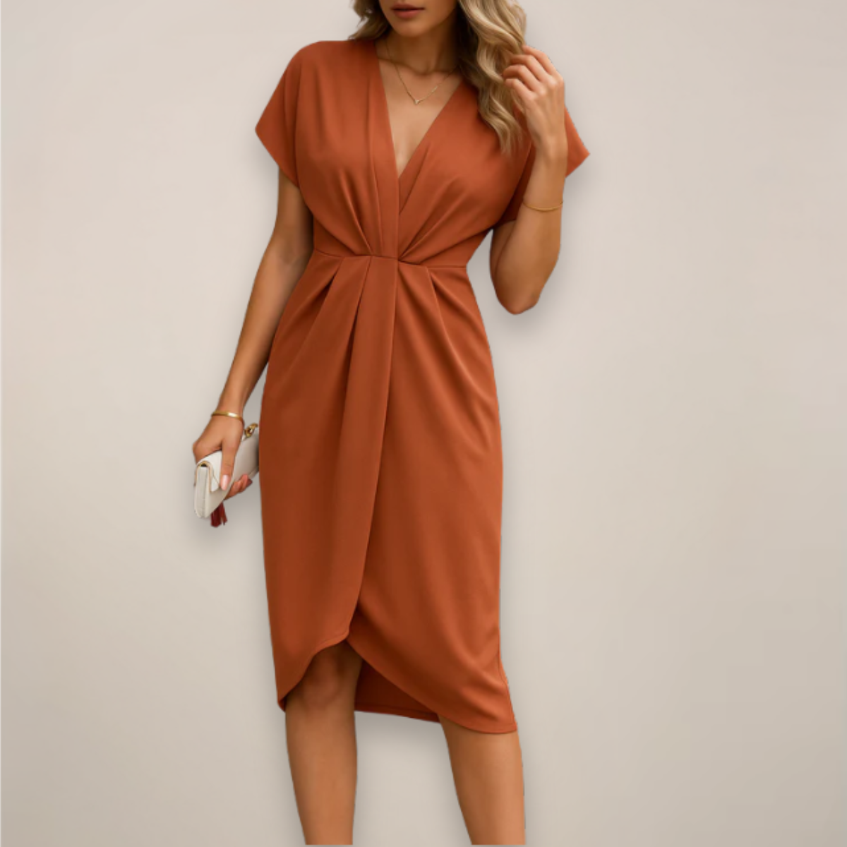 Floral Ladies V Neck Wrap Dress Style
