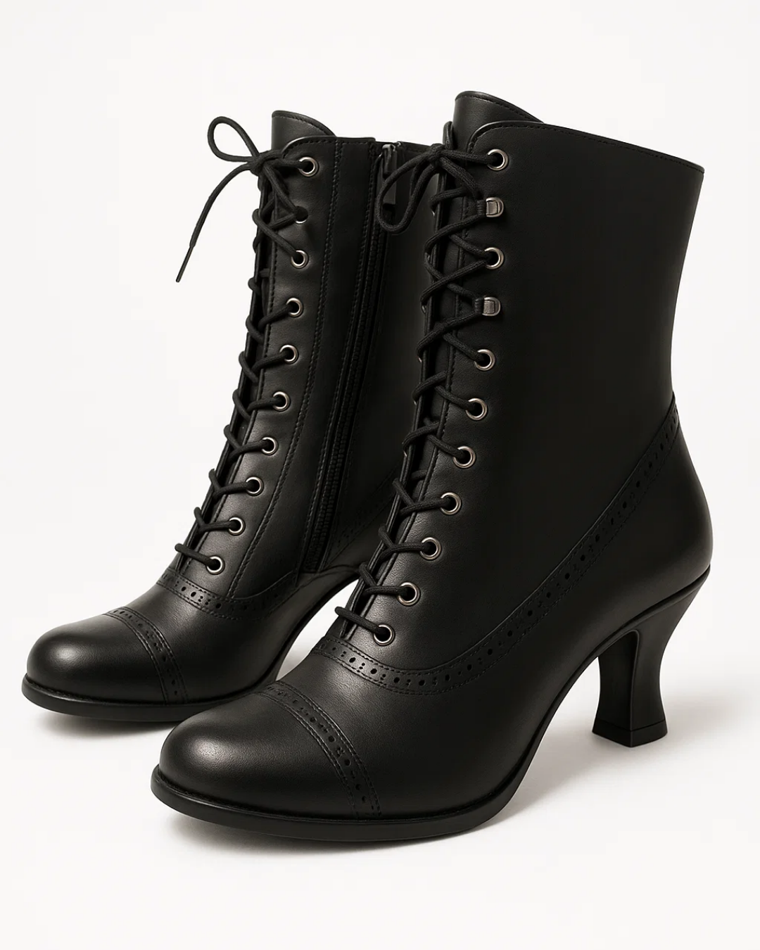 Women's Ankle Boots Lace-Up Zipper