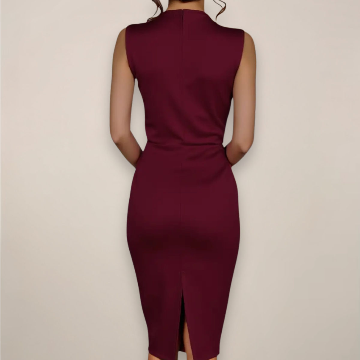 Elegant Ladies Cap Sleeve Midi Dress