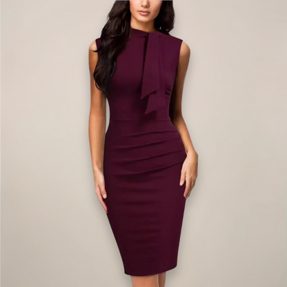 Women's Sleeveless High Neck Midi Dress - VibreMode