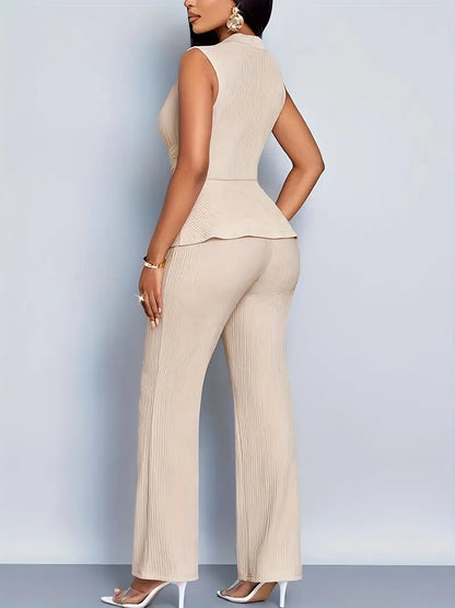 Fashionable Ladies Floral Wide Leg Pants Set