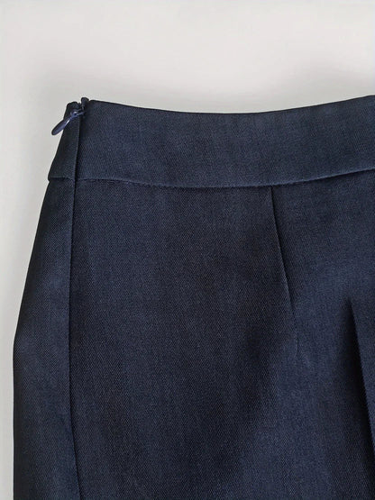 Women's Two Piece Suit Longline Blazer Flare Trousers