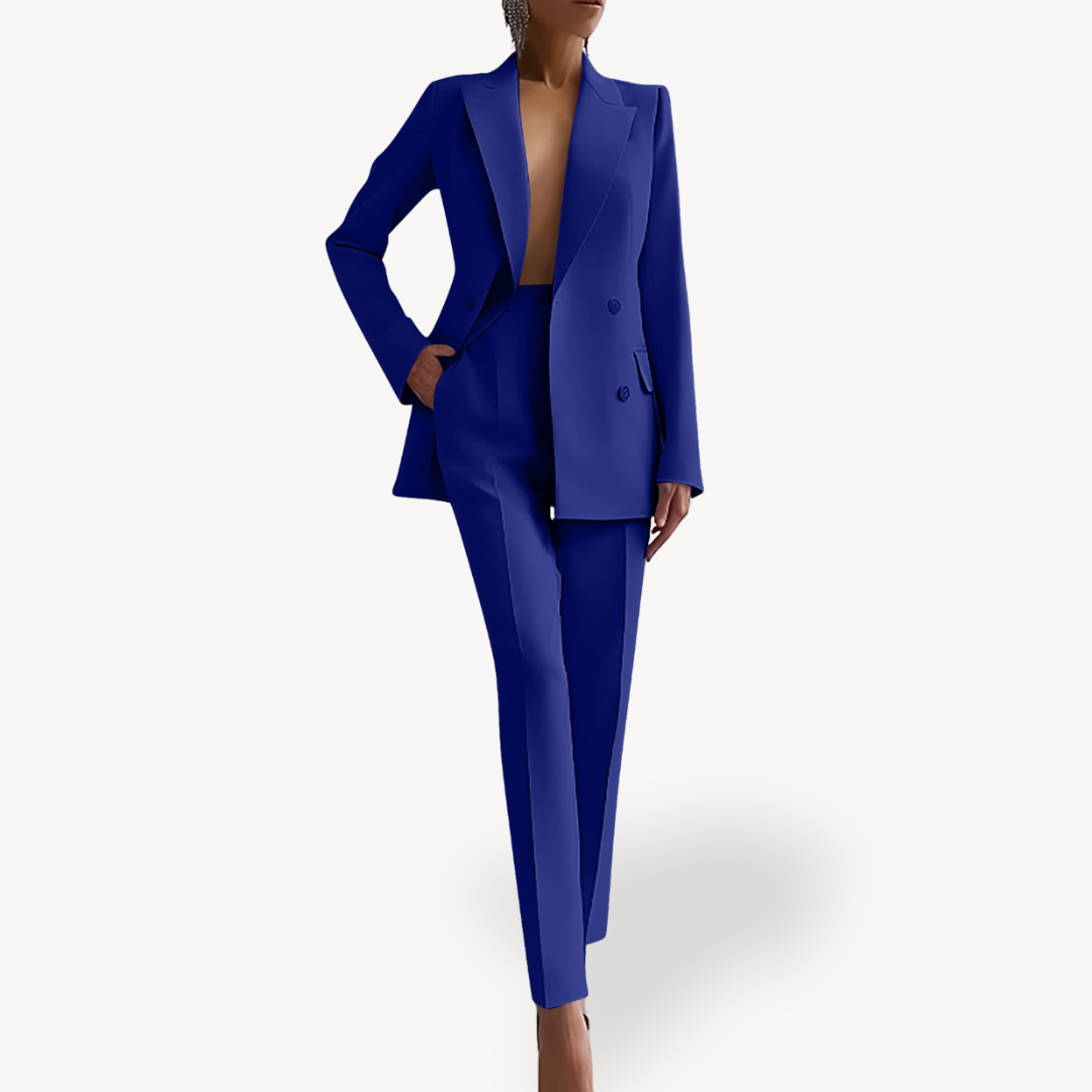 Elegant Ladies Business Suit with Long Jacket