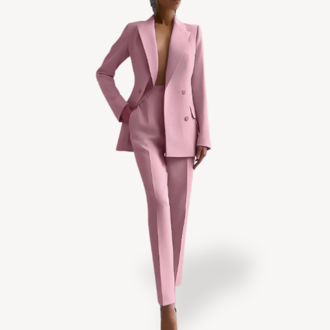 Elegant Ladies Business Suit with Long Jacket