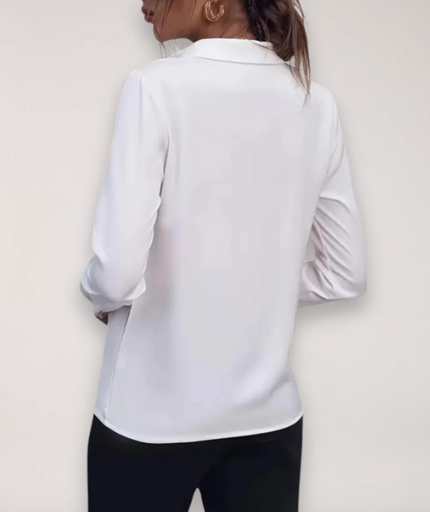 Ladies Floral V-Neck Long Sleeve Shirt