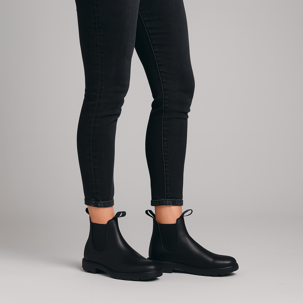 Warm Womens Black Chelsea Boot Shoes
