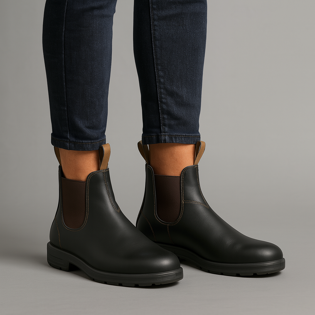 Warm Womens Black Chelsea Boot Shoes - VibreMode