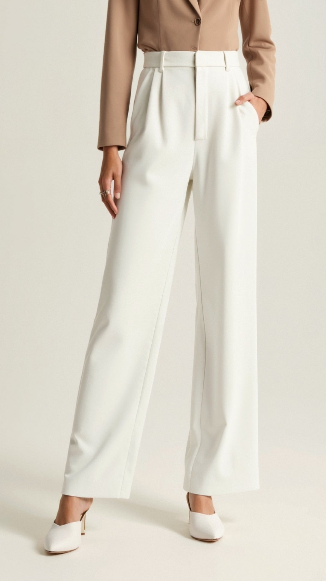 Women's Wide Leg High Waist Pants Pleated Front