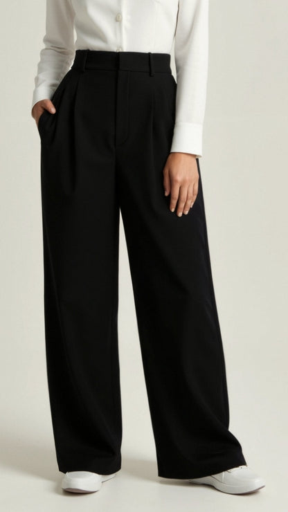 Women's Wide Leg High Waist Pants Pleated Front