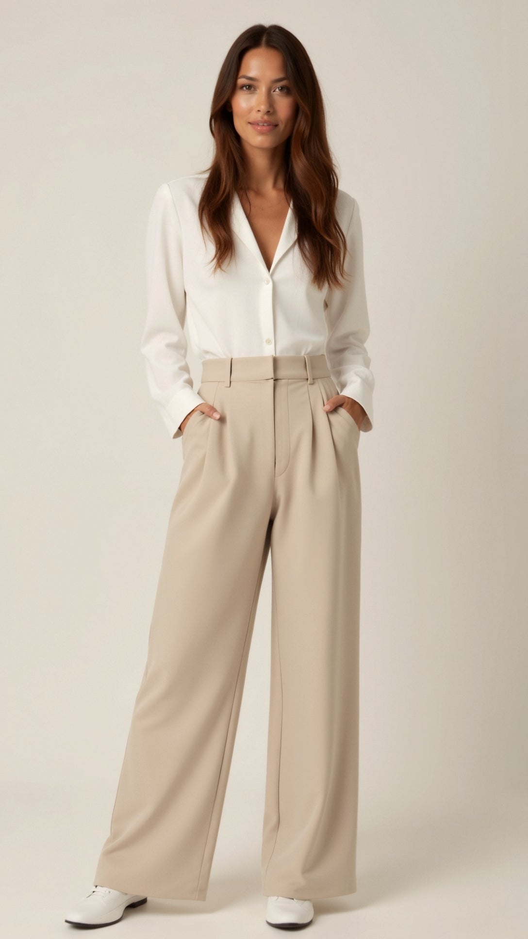 Floral Women's Comfortable High Waist Wide Leg Pants - VibreMode
