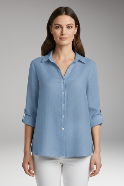 Women's Long Sleeve Button Blouse