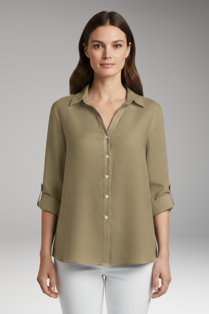 Women's Long Sleeve Button Blouse