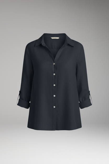 Women's Long Sleeve Button Blouse - VibreMode
