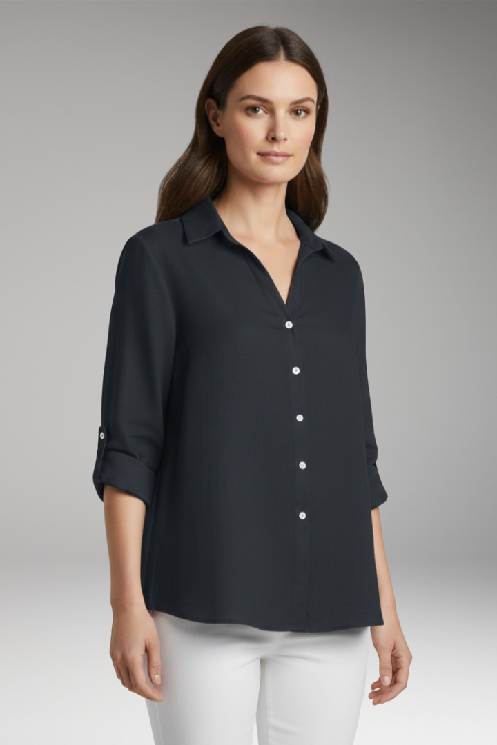 Women's Long Sleeve Button Blouse