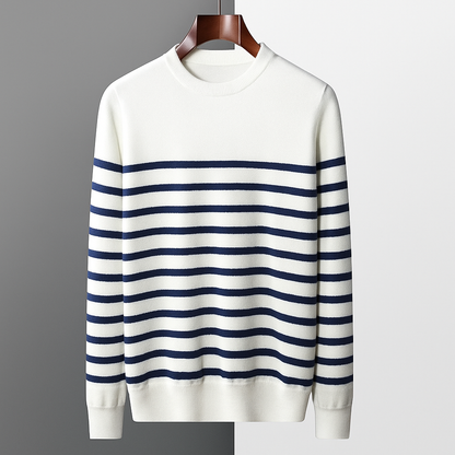 Laurent Men's Striped Wool Crewneck Sweater