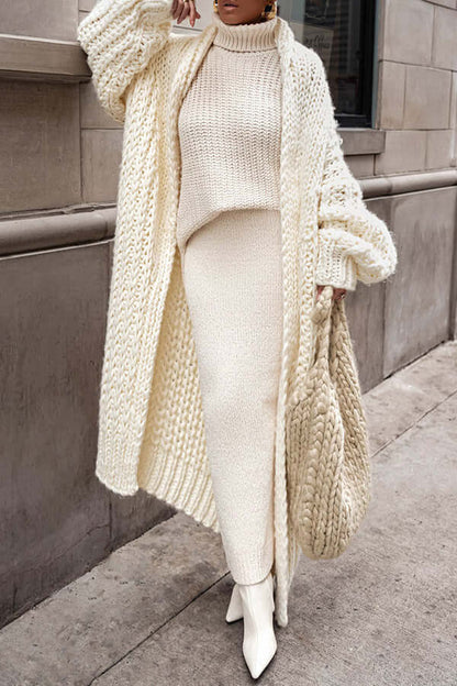 Women's Long Chunky Knit Cardigan Oversized Comfortable - VibreMode