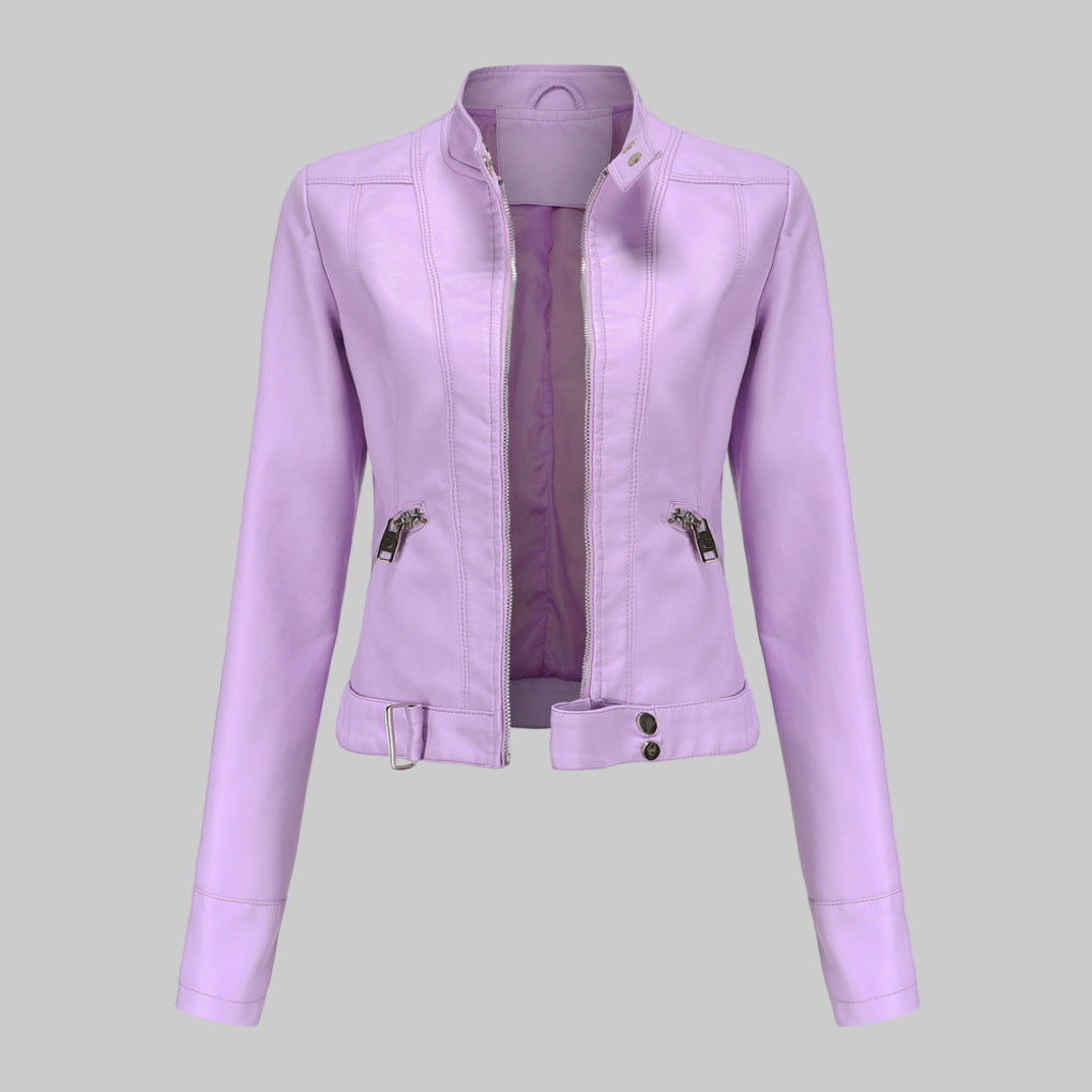 Women's Leather Jacket Elegant Outerwear