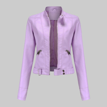 Women's Leather Jacket Elegant Outerwear