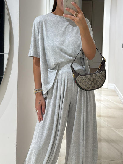 Relaxed Fit Blouse and Palazzo Pants Set