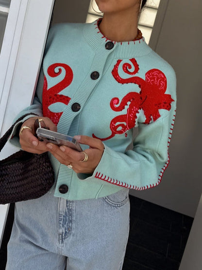 Women's Cardigan Applique Design