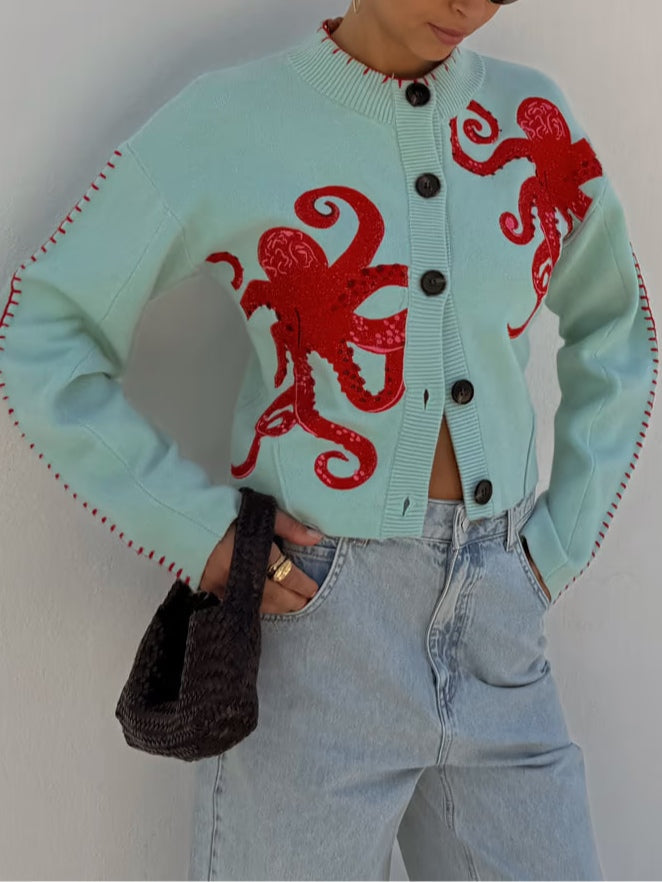 Women's Octopus Pattern Cardigan