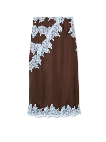 Beautiful Floral Lace Top and Skirt Set