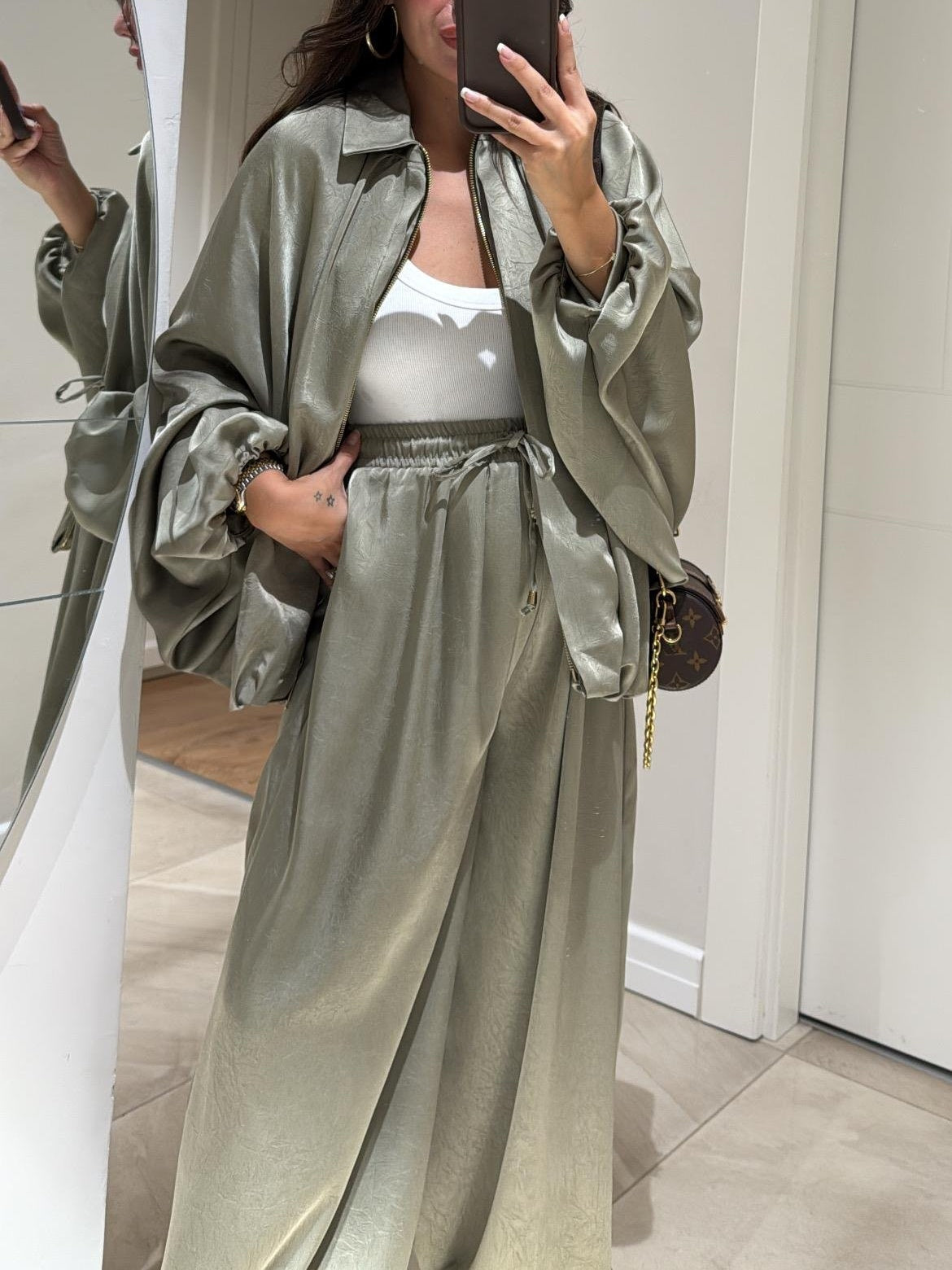 Relaxed Fit Tracksuit Jacket and Pants Set