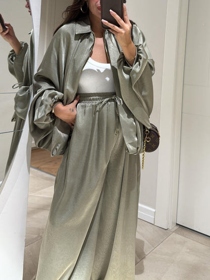 Relaxed Fit Tracksuit Jacket and Pants Set