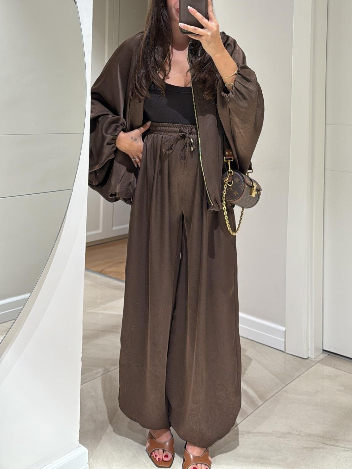 Women's Draped And Palazzo Pants Set