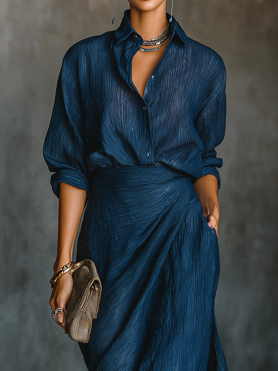 Stylish Women's Shirt and Maxi Skirt Set