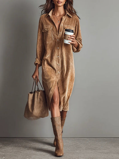 Fashionable A-Line Midi Dress - VibreMode