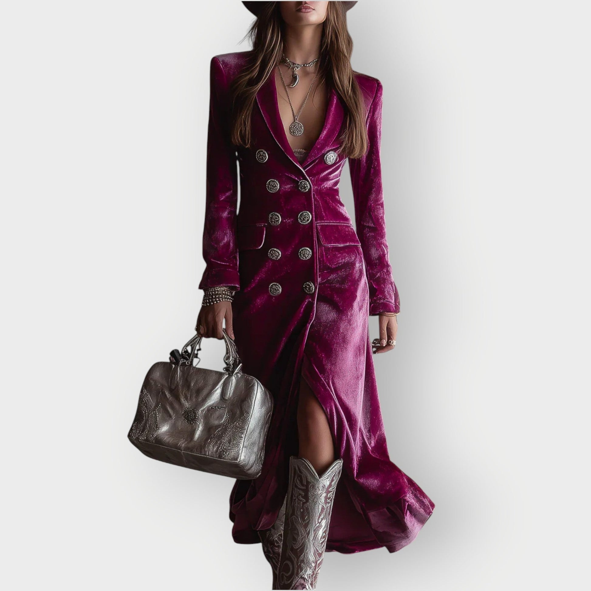 Women's Velvet Maxi Dress - VibreMode
