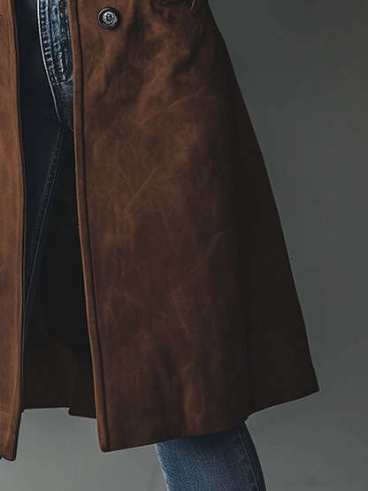 Classic Fit Ladies Long Button Coat