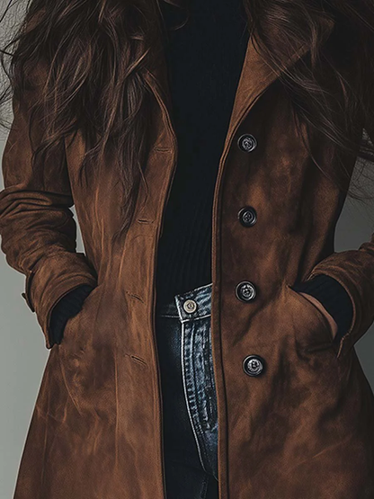 Classic Fit Ladies Long Button Coat